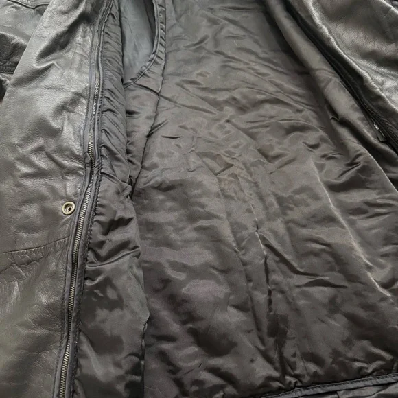 Wilsons Genuine Leather Black Thinsulate Full-Length Classic Trench Style Coat - Picture 13 of 17